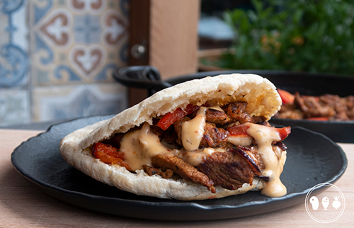 Pitabrood met Texelse lamsshoarma